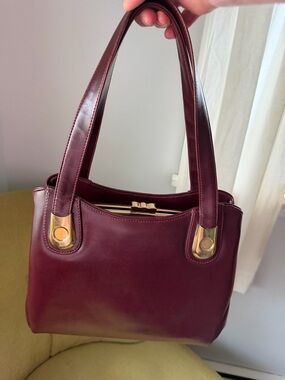 John Hort Vintage Handbag in Burgundy
